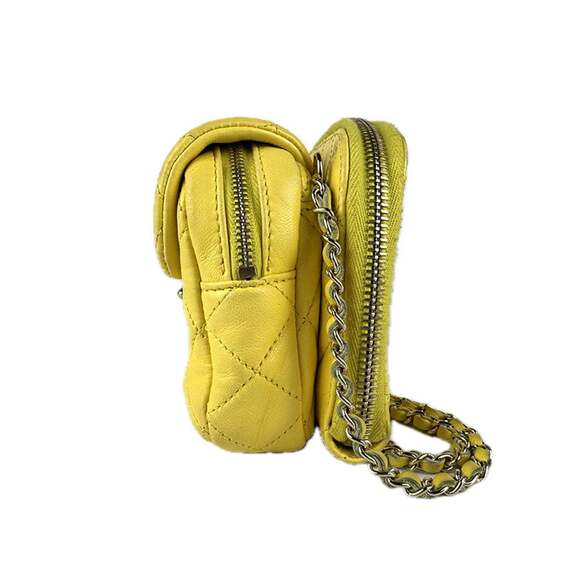 CHANEL Yellow Lambskin Leather Shoulder Bag - Picture 2 of 5